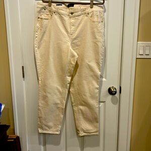 Talbots 18W. Off white slim leg heavy weight jeans